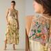 Anthropologie Dresses | Anthropologie Crewneck Embroidered Maxi Dress | Color: Green/Yellow | Size: 4