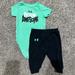 Under Armour Matching Sets | Born Awesome Under Armour Set | Color: Black/Green | Size: 6-9mb