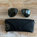 Ray-Ban Accessories | Like New Ray-Ban Polarized Aviators With Case | Color: Black/Gold | Size: Os