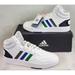 Adidas Shoes | Adidas Mens Hoops 3.0 Mid Basketball Shoes Size 10.5 White 3 Stripe Gy4746 | Color: Blue/White | Size: 10.5