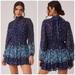 Anthropologie Dresses | Anthropologie Let Me Be Mock Neck Sheer Mini Dress | Color: Blue | Size: L