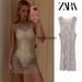 Zara Dresses | Blogger's Fave! Zara Rhinestone Mesh Mini Dress Glass Nwt | Color: Silver | Size: S