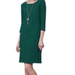 Anthropologie Dresses | Ganni Green Textured 3/4 Sleeves Mini Sheath Dress Size Xs | Color: Green | Size: Xs