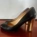 Kate Spade Shoes | Kate Spade Black Pumps With Gold Stack Heel. Sz.9 | Color: Black | Size: 9