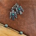 Free People Jewelry | Free People Silver Thunderbird Earrings | Color: Blue/Silver | Size: Os