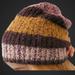 Free People Accessories | Free People Cozy In Stripes Beanie Hat Berry Rose | Color: Purple/Tan | Size: Os