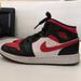 Nike Shoes | Nike Air Jordan 1 Mid Gs Black Fire Red Basketball Sneakers Kids Boys Size 5y | Color: Black/Red | Size: 5y