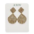 J. Crew Jewelry | J. Crew Sparkly Pave Crystal Shell Seashell Drop Dangle Earrings New | Color: Gold/Silver | Size: Os