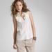 J. Crew Tops | J. Crew Cream/Ivory Silk Ruffle Collar/Neck Sleeveless Blouse Size 0 | Color: Cream/White | Size: 0