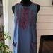 Madewell Dresses | Madewell 100% Silk Dark Chambray Embroidered Tunic Dress | Color: Blue/Red | Size: M