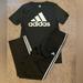 Adidas Matching Sets | Adidas 2-Piece Set Top And Sweatpants Boys Size 18-20 Xl Euc | Color: Black | Size: Xlb