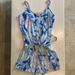 Lilly Pulitzer Dresses | Blue Lilly Pulitzer Sleeveless Summer Romper With A Tie Around The Waist | Color: Blue/Pink | Size: Xxs