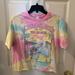 Disney Tops | Disney’s Lilo And Stitch Cropped Tie Dye T-Shirt. Size Small | Color: Pink/Yellow | Size: S