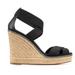 Tory Burch Shoes | 2163 Tory Burch Adonis Elastic Strap Espadrille Wedge Sandal Black 10b | Color: Black | Size: 10