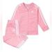Adidas Matching Sets | Adidas Baby Girls Zip Front Classic Tricot Jacket & Jogger Set Nwt | Color: Pink/White | Size: 12mb
