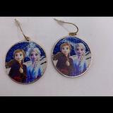 Disney Jewelry | Disney Frozen Elsa & Anna Earrings | Color: Blue | Size: Os