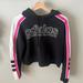 Adidas Tops | Adidas Hooded Crop Sweatshirt Pink Black Small | Color: Black/Pink | Size: S