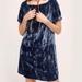 Anthropologie Dresses | Anthropologie Crushed Velvet Mini Dress | Color: Blue | Size: Sp