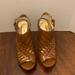 Coach Shoes | Coach Bessy Cowboy Leather High Heels. 6.5. 4 In Heels. | Color: Gold/Tan | Size: 6.5