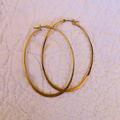 Free People Jewelry | Free People Gold Tone Large Hoops | Color: Gold | Size: Os