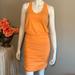 Athleta Dresses | Athleta Racer Back Ruched Dress Xs | Color: Orange | Size: Xs