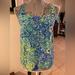 Lilly Pulitzer Tops | Lilly Pulitzer Aerial Tank In Lilly's Lagoon 100% Silk | Color: Blue/Green | Size: Xs