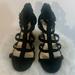 Jessica Simpson Shoes | Jessica Simson Gladiator Simpson Wedge Sandals Back Zipper Strappy Sz 7 | Color: Black | Size: 7