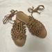 Anthropologie Shoes | Anthropology Alumnae Knotted Lace Up Suede Leather Sandals | Color: Cream | Size: 7.5