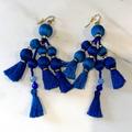 Kate Spade Jewelry | Kate Spade New York Blue Pretty Poms Tassel Earrings | Color: Blue/Gold | Size: Os