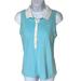 Lilly Pulitzer Tops | Lilly Pulitzer Ladies Blue Sleeveless Polo Shirt Size Small | Color: Blue/White | Size: S