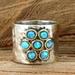 Free People Jewelry | - - Arizona Turquoise & Hammered Sterling Silver Ring Thick Band Size 8 | Color: Red/Silver | Size: 8