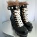 Gucci Shoes | Gucci Trip Black Lace Up Heel Combat Boots With Fur Trim & Pearl Details Size 5 | Color: Black | Size: 5