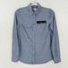 J. Crew Tops | J Crew Shirt Womens 0 Blue Beaded Cotton Long Sleeve Everyday Chambray Button | Color: Blue | Size: 0