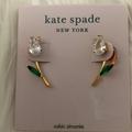 Kate Spade Jewelry | Kate Spade Greenhouse Tulip Floral Stud Earrings In Clear/Gold | Color: Gold | Size: Os