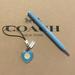 Coach Accessories | Coach Blue Enamel Heart Clock Cell Phone Lanyard Charm & Coach Blue Mini Ink Pen | Color: Blue/Silver | Size: Os