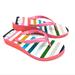 Kate Spade Shoes | Kate Spade Feldon Colorful Rainbow Striped Wedge Flip-Flop Sandals | Color: Orange/Pink | Size: 7