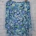 Lilly Pulitzer Tops | Lilly Pulitzer Blue And Green Sand Dollar Under The Sea Top 3/4 Sleeve Size M | Color: Blue/Green | Size: M