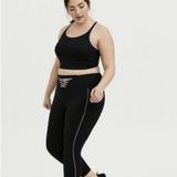 Torrid Pants & Jumpsuits | Black & Pink Lattice Front Crop Wicking Active Legging With Pockets | Color: Black/Pink | Size: 4x