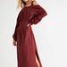 Free People Dresses | Free People Asymmetric Long Dress Side Open Long Sleeve Xs But Fits A Small | Color: Brown | Size: Xs