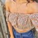 Brandy Melville Tops | Floral Crop Top Brandy Melville | Color: White | Size: Os