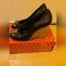 Tory Burch Shoes | Like New Tory Burch Designer Peep Toe Wedge Heels Size 8.5 | Color: Black/Gold | Size: 8.5