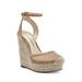 Jessica Simpson Shoes | Jessica Simpson Womens Soft Sand Beige Lattice Zestah Almond Wedge Shoes 10 M | Color: Tan | Size: 10