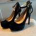 Jessica Simpson Shoes | Jessica Simpson Black Ankle Strap Platform Heels. Size 7.5. | Color: Black | Size: 7.5