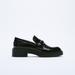 Zara Shoes | (New) Zara Womens Lug Sole Loafers Patent Buckle Size 6 New-Displays No Box | Color: Black | Size: 6