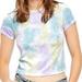 Free People Tops | Free People L Tie Dyed Velveteen Tee Small | Color: Purple/Yellow | Size: S