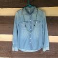 J. Crew Tops | J.Crew Retail Size 0 Chambray Denim Classic Button Down Shirt Blouse Long Sleeve | Color: Blue | Size: 0