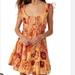 Free People Dresses | Free People Vernon Floral Print Square Neck Sleeveless Mini Dress | Color: Orange/Red | Size: L