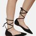 Free People Shoes | Free People Black Suede Wrap Up Flats | Color: Black | Size: 7