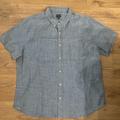J. Crew Shirts | Jcrew Denim Chambray Shirt Sleeve Button Down Dress Shirt | Color: Blue/Gray | Size: Xxl