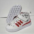Adidas Shoes | Adidas Disney Forum Mid Kid's White & Vivid Red Sneakers Shoes Size 10 | Color: Red/White | Size: 10b
